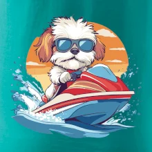 Bišonek na vodním skútru