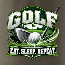 Golfová hůl s míčkem eat sleep repeat