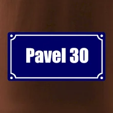 Jméno a věk - uliční cedule - modrá