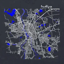 Budějce  - Mapa s vodními toky