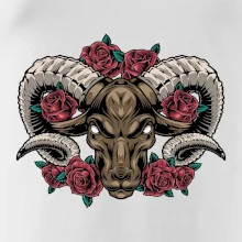 Hlava berana s růžemi