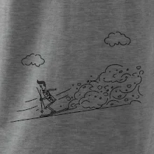 Kreslený lyžař na horách