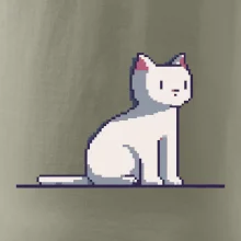 Kočka bílá pixel