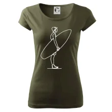 Surfař stojící jedním tahem