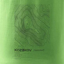 Kozákov - vrstevnice v obdélníku