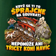 Pluh zaseknutý o balvan na souvrati