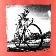 Cyklista černobílá cesta