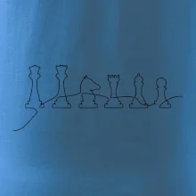 Šachové figurky v řadě - obrys