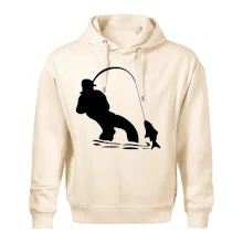 Rybář tahající rybu