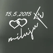 Mikina miluju tě s datumem na rukávu