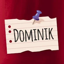 Papírek se jmenovkou - prso - vlastní jméno