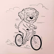 Lagotto romagnolo karikatura na kole černá
