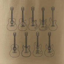 Typy kytar černé kresby