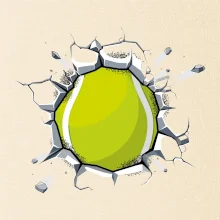 Tenisový míč v triku