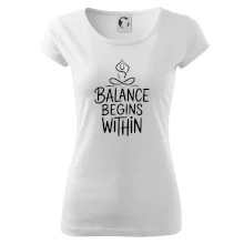Balance begins within nápis