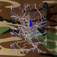 Jablonec nad Nisou - Mapa s vodními toky