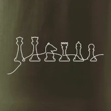 Šachové figurky v řadě - obrys