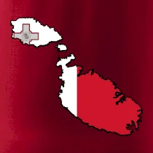 Mapa Malta s vlajkou