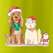 Veselé vánoce - pes, křeček a kočka