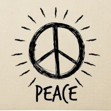 Peace symbol černobílý