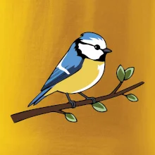 Sýkorka modřinka na větvi