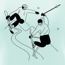 Lyžovaní - kresleny obrázek