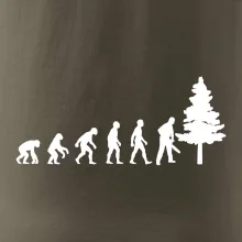 Evoluce dřevorubec - pila a strom