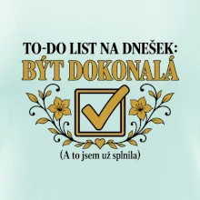 To-Do list na dnešek Být dokonalá