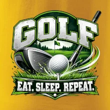 Golfová hůl s míčkem eat sleep repeat