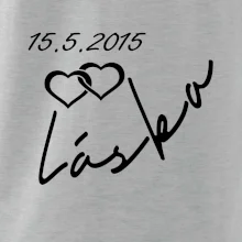 Mikina láska s datumem na rukávu