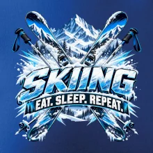 Sjezdové lyže v horách eat sleep repeat