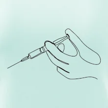 Ruka a injekce jedním tahem