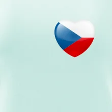 Česká vlajka srdce - pravé prso