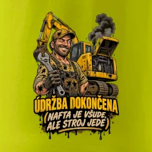 Údržba bagru dokončena nafta je všude