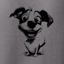 Černobílá karikatura Jack Russell teriér