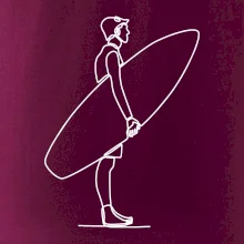 Surfař stojící jedním tahem