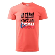 Nápis - Je těžké být skromný když jsi čech