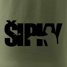 Šipky - nápis se šipkařem
