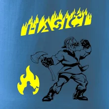 Hasič stojící - nápis hasiči - Velký nápis  na zádech