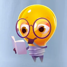 Žárovka přemýšlí nad knihou