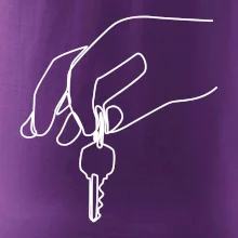 Klíče a ruka jedním tahem