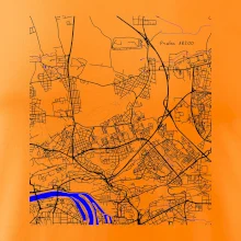 Praha 18200 - Mapa s vodními toky