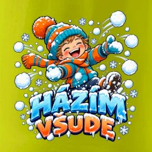 Rodinná vánoční trička - Házím všude dítě sněhová bitva
