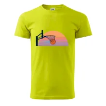 Retro západ slunce a basketbalový koš