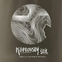 Kôprovský štít - vrstevnice v kruhu