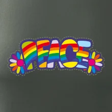 Peace nápis duhový