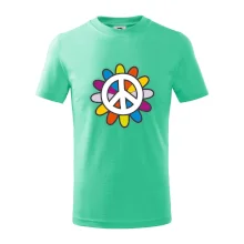 Peace symbol s kreslenou květinou