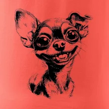 Černobílá karikatura čivava