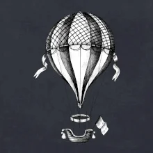 Horkovzdušný balón  kreslený