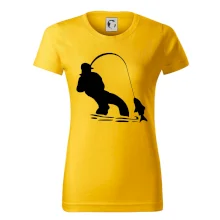 Rybář tahající rybu